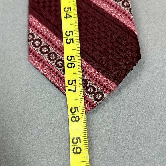 Vintage Sears The Mens Store NeckTie Maroon Red Pink - Picture 8 of 10